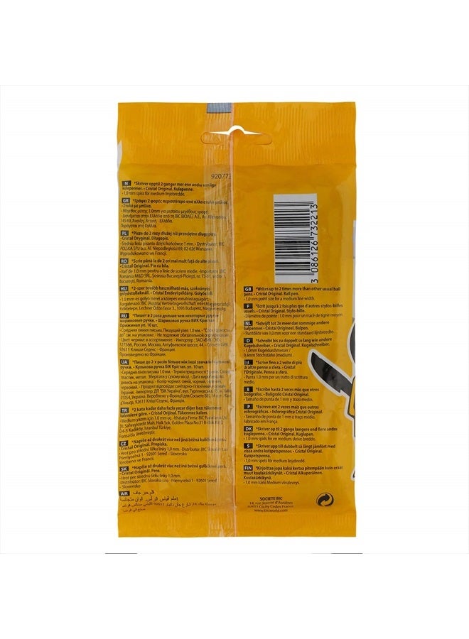 Bic Cristal Original Ballpoint Pens Medium Point (1.0 mm) - Assorted Colours, Pouch of 8+2  - Image 3