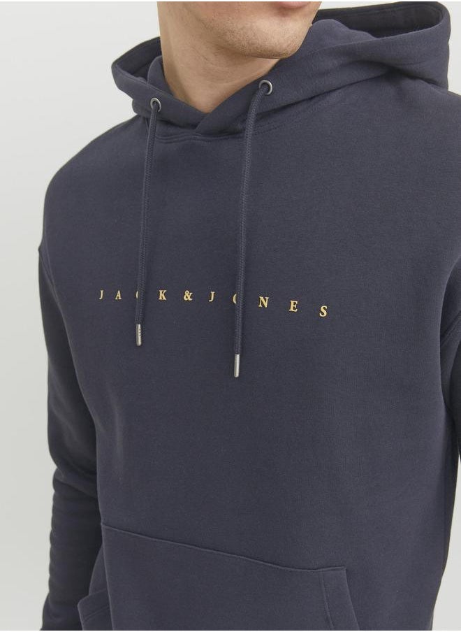 JACK & JONES - Emboss Logo Print Relaxed Fit Hoodie - Image 1