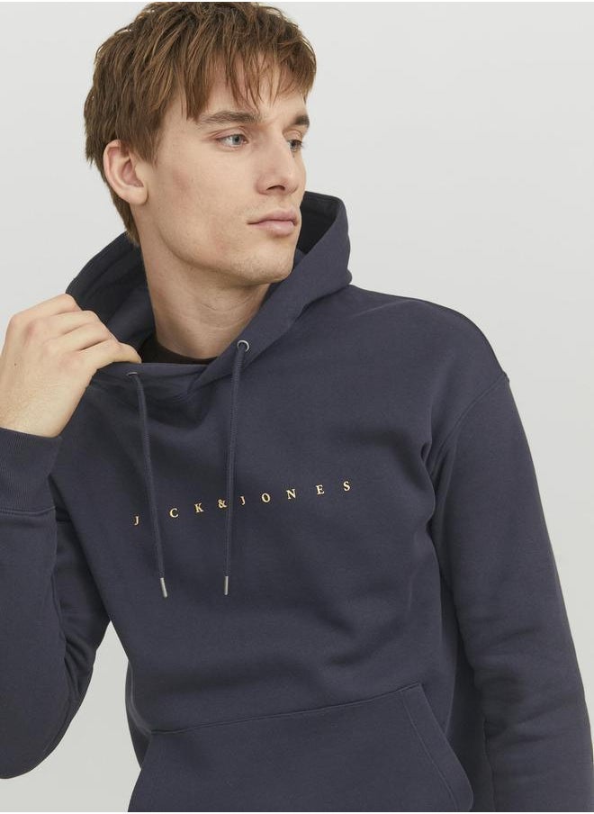 JACK & JONES - Emboss Logo Print Relaxed Fit Hoodie - Image 1