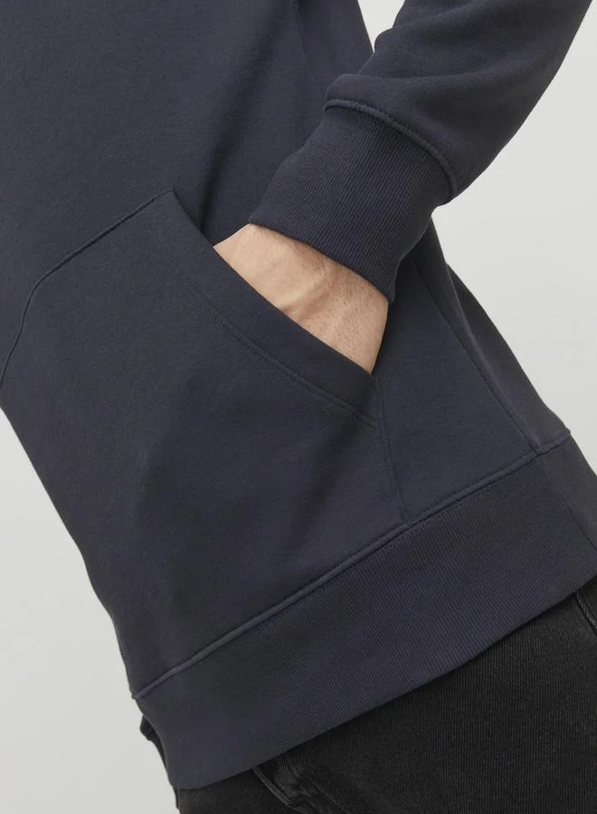 JACK & JONES Emboss Logo Print Relaxed Fit Hoodie