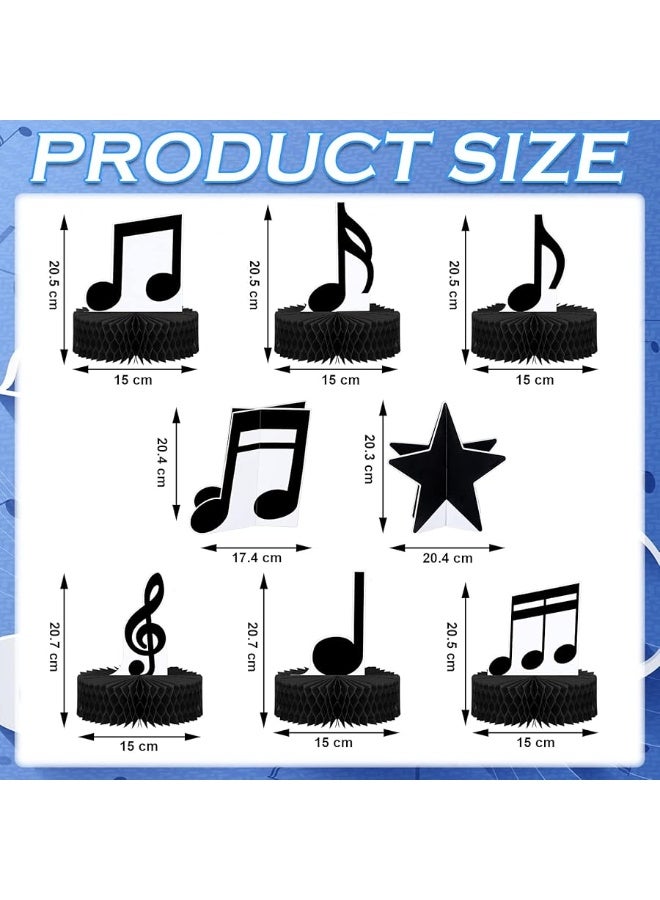 Sureio 8 Pack Music Notes Honeycomb Centerpieces Musical Party Decorations Music Notes Silhouette Table Toppers Music Party Honeycomb Centerpieces Music Themed Party Decorations for Birthday Baby Shower - Image 1