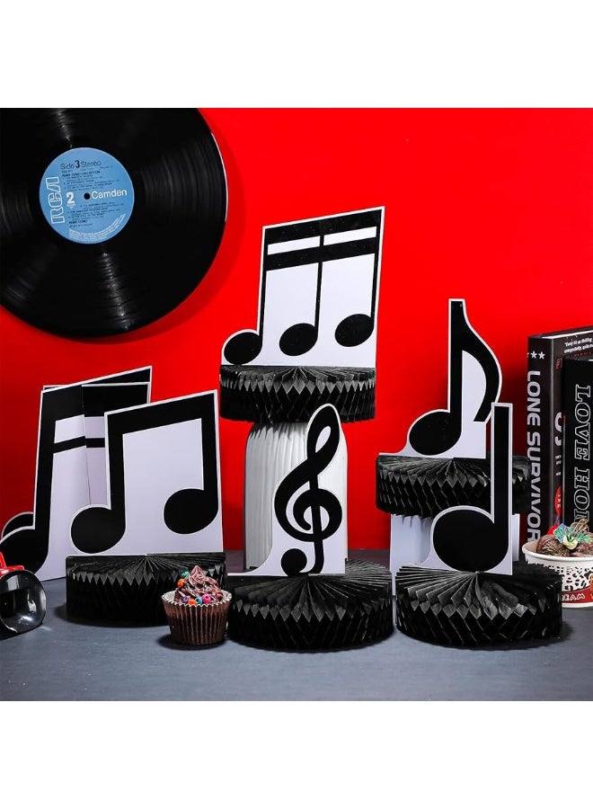 Sureio 8 Pack Music Notes Honeycomb Centerpieces Musical Party Decorations Music Notes Silhouette Table Toppers Music Party Honeycomb Centerpieces Music Themed Party Decorations for Birthday Baby Shower - Image 3