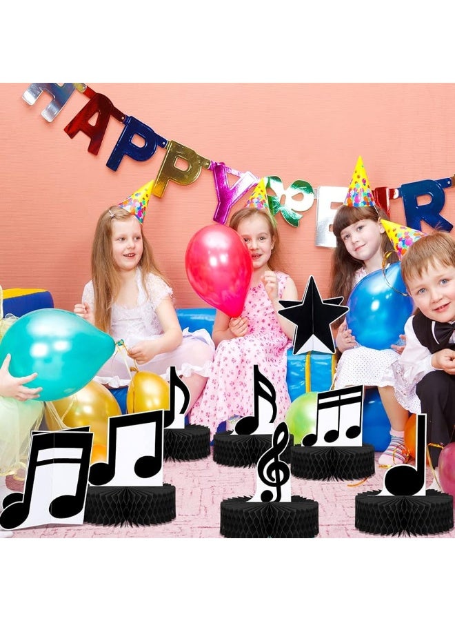 Sureio 8 Pack Music Notes Honeycomb Centerpieces Musical Party Decorations Music Notes Silhouette Table Toppers Music Party Honeycomb Centerpieces Music Themed Party Decorations for Birthday Baby Shower - Image 4