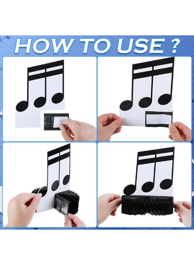 Sureio 8 Pack Music Notes Honeycomb Centerpieces Musical Party Decorations Music Notes Silhouette Table Toppers Music Party Honeycomb Centerpieces Music Themed Party Decorations for Birthday Baby Shower - Image 5