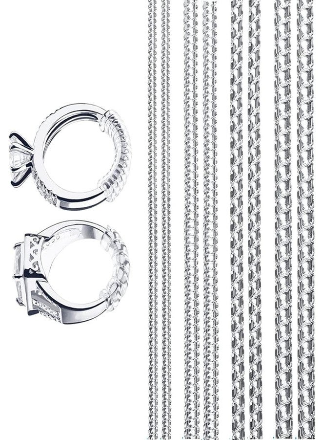 MATSON مجموعة أدوات ضبط مقاس الخواتم من ماتسون للخواتم الفضفاضة - 4 مقاسات، أداة ضبط مقاس الخواتم الشفافة، مجموعة أدوات تضييق الخواتم الحلزونية المصنوعة من السيليكون (4 قطع) - Image 1