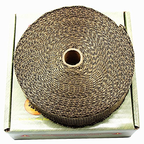 LEDAUT 2"x 50' Twill Weave Motorcycle ATV Titanium Exhaust Heat Shield Wrap with 11.8" Locking Ties (Pack of 15) - Image 3