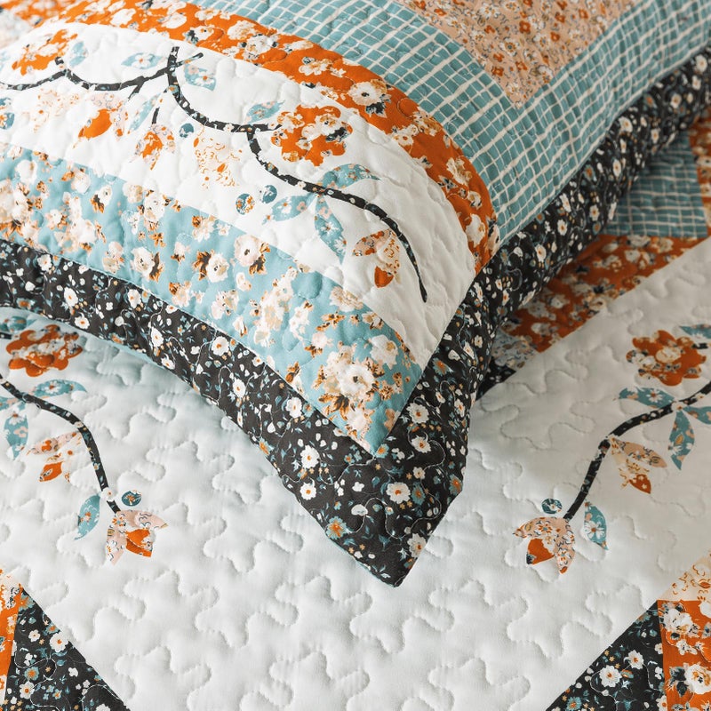 BEDIFANY Cotton Quilts Queen Size Sets - Lightweight Bedspreads Queen Size - Lightweight Garden Style Queen Quilt Bedding Sets for Bed Decorations for All Seasons, 3 Pieces - Image 5