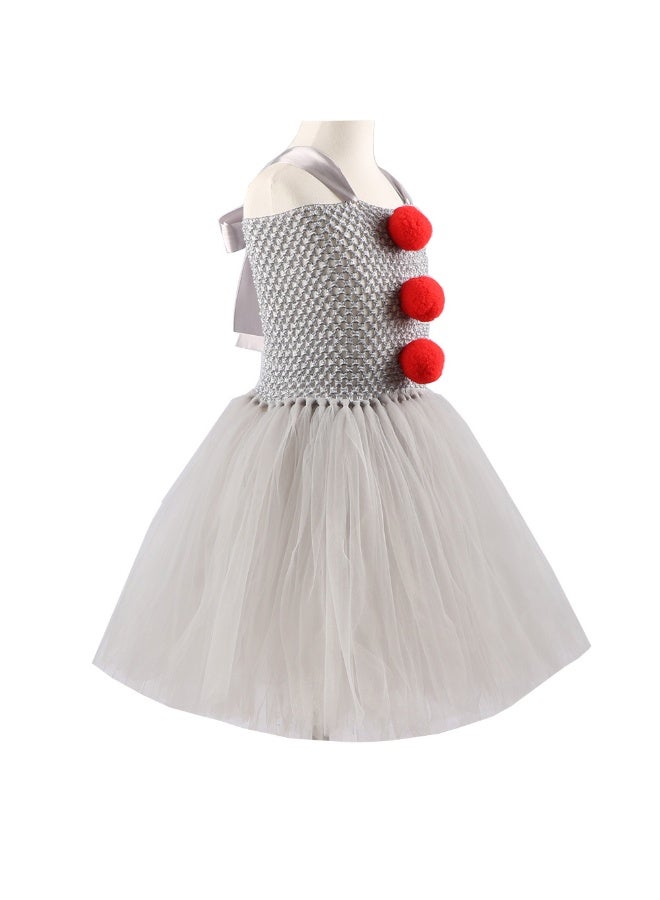 VUCATIN Girl Clown Costume Tutu Dresses Tutu Dress Costume For Girls Children Clown Cosplay Costumes With Gloves And Red Hairpin - Image 2