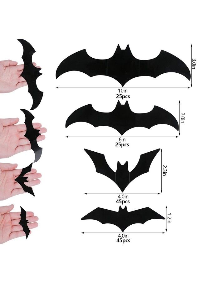DIYASY Halloween Bats Wall Decor140 Pcs 3D Bat Decoration Stickers For Home Decor 4 Size Waterproof Black Spooky Bats For Room Decor - Image 4