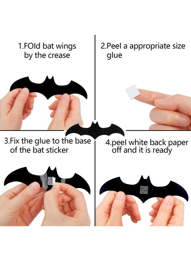 DIYASY Halloween Bats Wall Decor140 Pcs 3D Bat Decoration Stickers For Home Decor 4 Size Waterproof Black Spooky Bats For Room Decor - Image 5