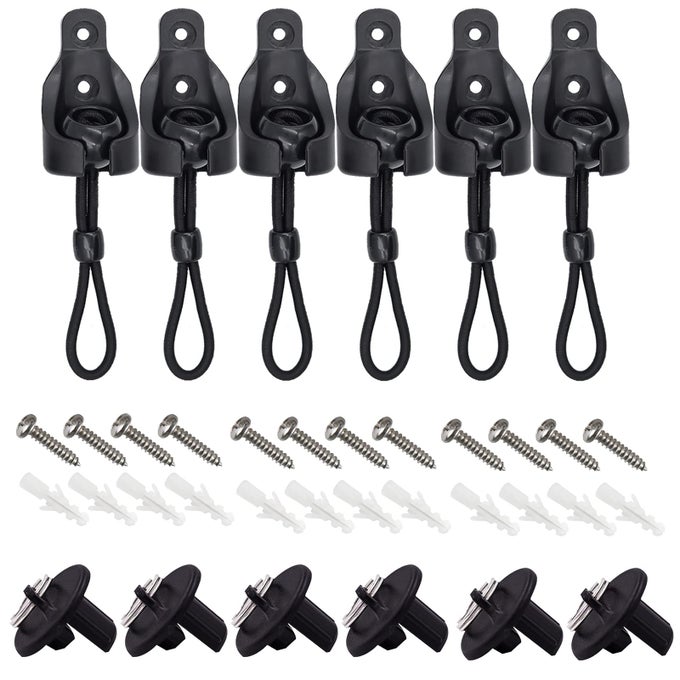 UNIVERSAL 3PACK BUNGEE PULL RING END CAP KITREPLACEMENT SHADE PARTS FOR EXTERIOR SUN SHADES OUTDOORINDOOR ROLLER UP BLINDS BLACK