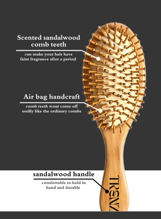 Natural bamboo wooden hairbrush for detangling and scalp massage - R50 - view 3