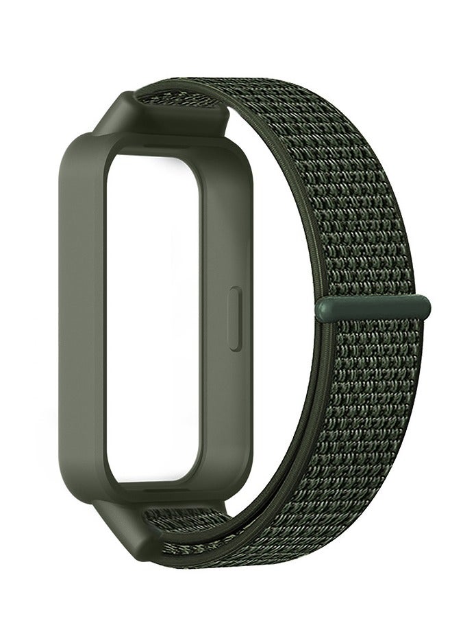 حَبْل تِك حزام نايلون متوافق مع سوار Xiaomi Mi Band 9 Active ناعم قابل للتعديل للرجال والنساء  - Image 2