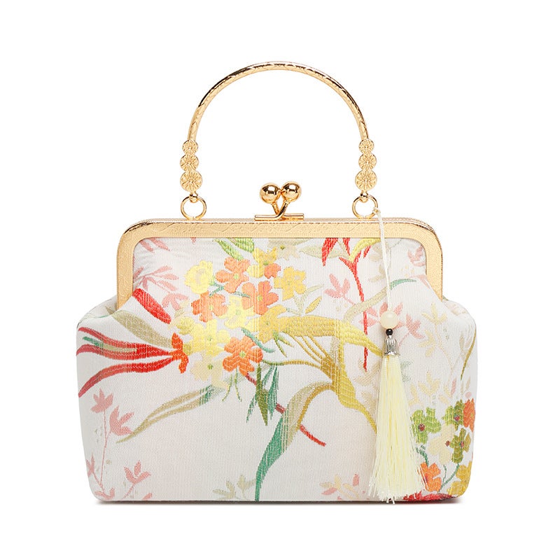 Summer Chinese Embroidery Crossbody Bag with Pearl Decoration - Image 5