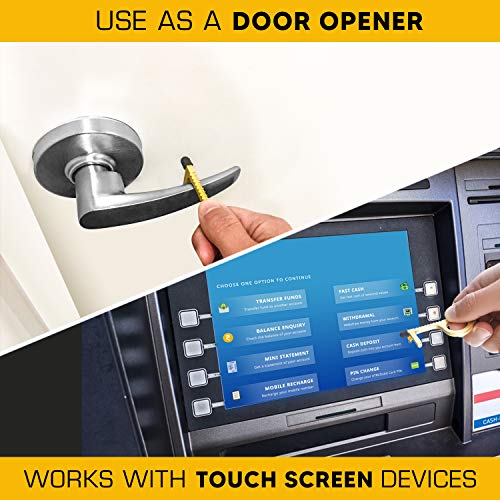 Mobi Lock 3pcs Brass Door Opener Keychain Tool - Touchless Key for Handles, Button Pusher Stylus, and Key Ring - Handy Utility Tool - by Mobi Lock - Image 4