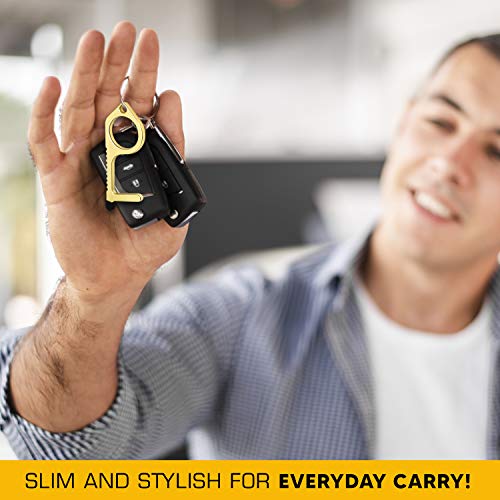 Mobi Lock 3pcs Brass Door Opener Keychain Tool - Touchless Key for Handles, Button Pusher Stylus, and Key Ring - Handy Utility Tool - by Mobi Lock - Image 3