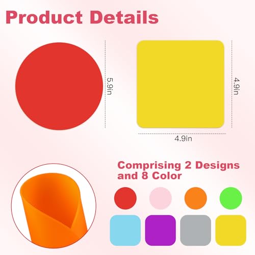 Ninsula 8P Jar Opener Gripper, Multi-function Silicone Jar Gripper with Arthritis Weak Hands, Non Slip Pad, Colorful Rubber Jar Opener Grippers, Lid Cap Gripper Pads(Round & Square) - Image 2
