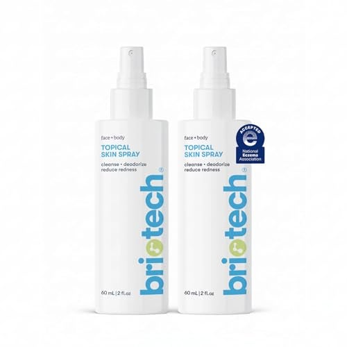 BRIOTECH Topical Skin Spray Hypochlorous Acid Spray for Sensitive Skin HOCl Facial Mist Full Body Support Against Irritation Calm Redness Soothe Foot Scalp 2 oz Travel Size 2 Pack - Image 1