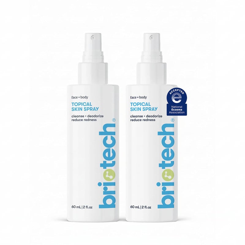 BRIOTECH Topical Skin Spray Hypochlorous Acid Spray for Sensitive Skin HOCl Facial Mist Full Body Support Against Irritation Calm Redness Soothe Foot Scalp 2 oz Travel Size 2 Pack - Image 3