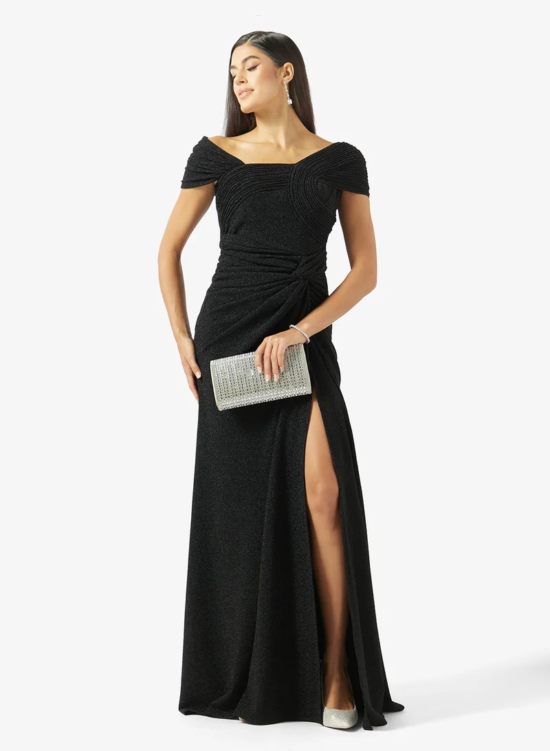 Akadia Fashion  PLEATED TOP INFINITY LAME DRESS for Women | Best Price UAE