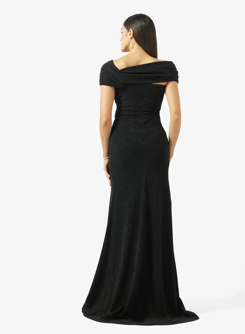 اكاديا فاشن PLEATED TOP INFINITY LAME DRESS