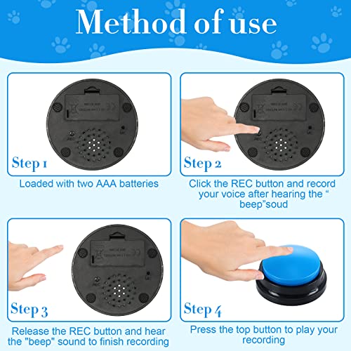 Jerify 16 Pieces Dog Buttons for Communication Voice Recordable Cat Dog Talking Buzzers Set with Stickers 30 Seconds Pet Speech Training Buttons for Pet Cat Training Interactivity(Classic Colors) - Image 3