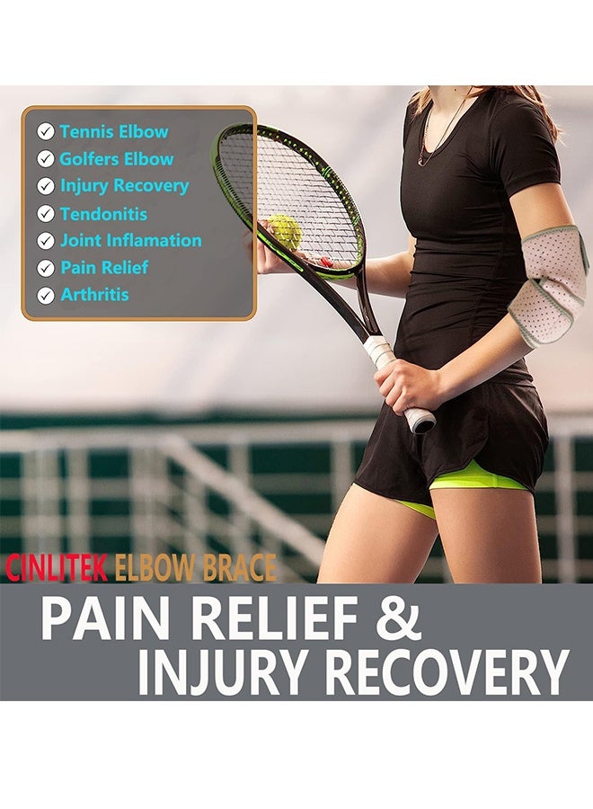 Elbow Brace, Adjustable Elbow Support, Tennis Elbow Compression Sleeve Wrap Support, Golfer's Elbow, Bursitis, Sprains, Strains, Sports Injury Recovery Joint, Arthritis Pain Relief - Image 3