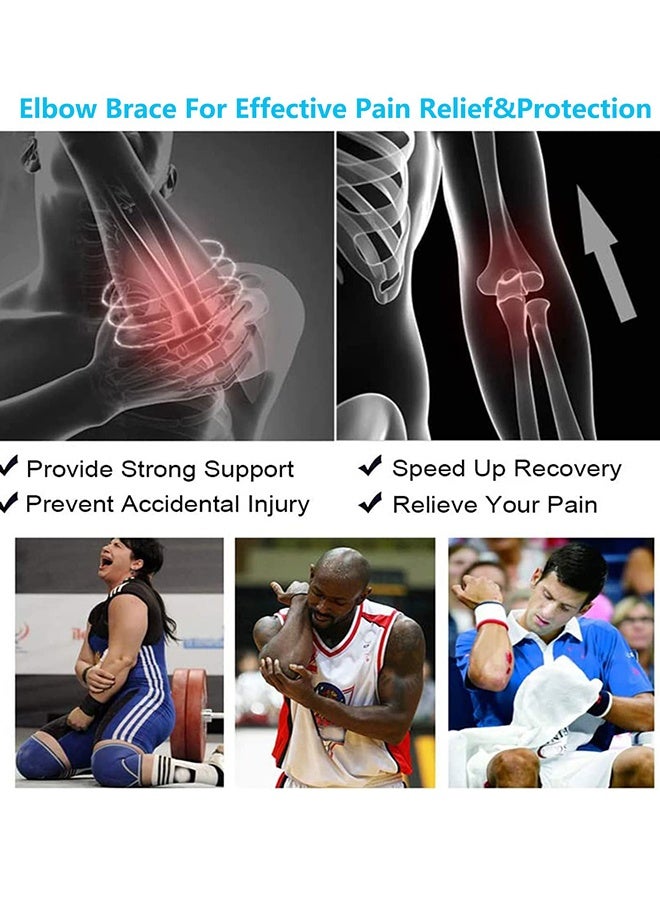 Elbow Brace, Adjustable Elbow Support, Tennis Elbow Compression Sleeve Wrap Support, Golfer's Elbow, Bursitis, Sprains, Strains, Sports Injury Recovery Joint, Arthritis Pain Relief - Image 5