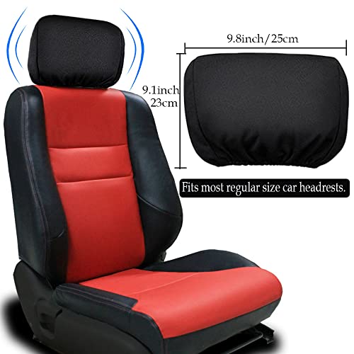 Imeisuit 8pcs Car Seat Headrest Cover Soft Washable Dirt-Proof Car Head Rest Protector Covering Universal Fit for Most Cars Vans Trucks (Black-8pcs) - Image 4