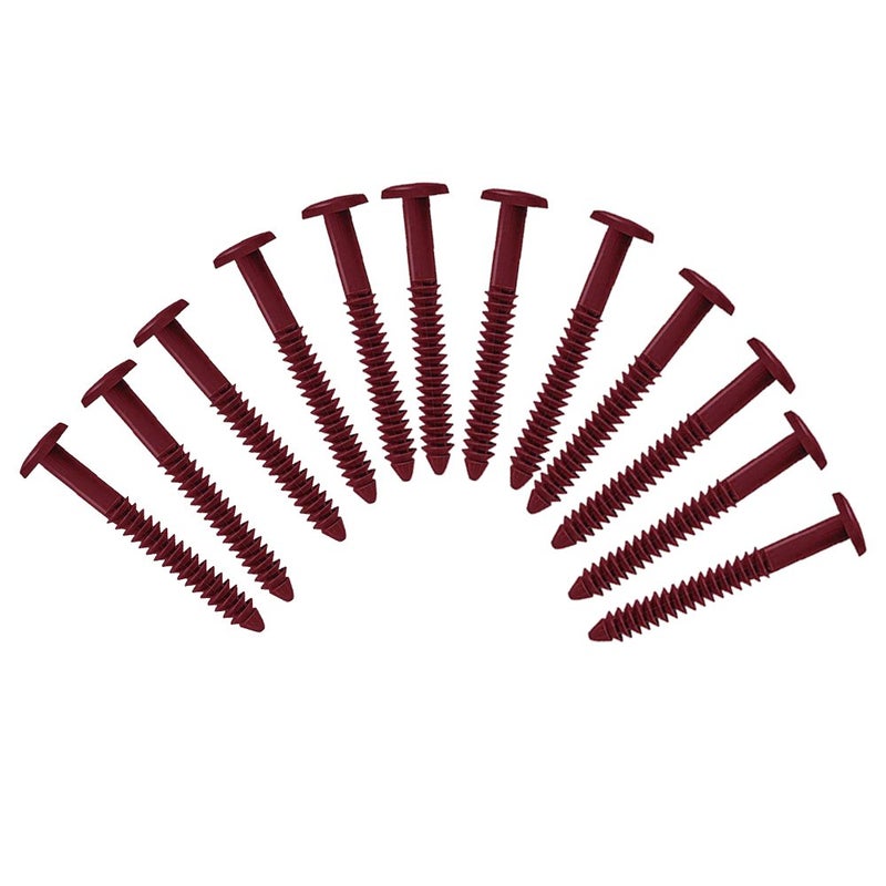 Pack of 12 Vinyl Shutter Fastener Spike Loks for Installing Decorative Exterior Vinyl Shutters Burgundy