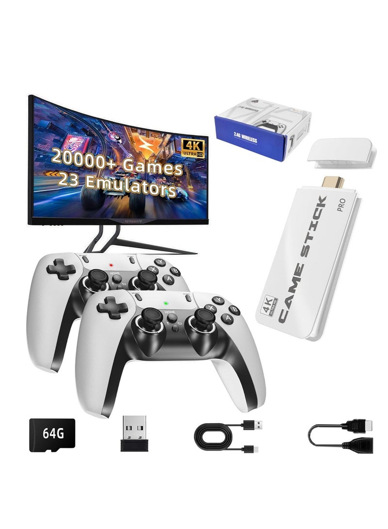 ELTRAZONE Retro Game Console, Nostalgia Gaming Stick, Classic Video Games with 4K HDMI, Games and 19 Emulators, Upgraded Dual 2.4G Wireless Controllers 64GB - Image 1