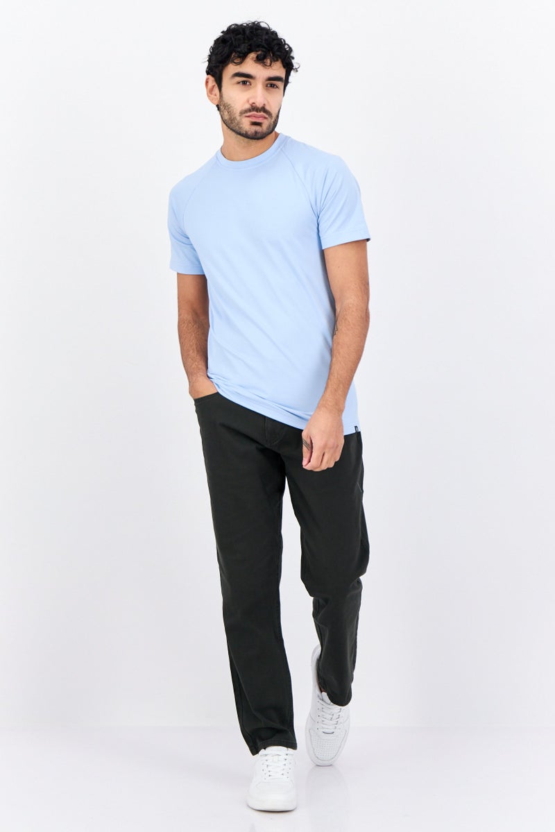 Gaiam Men Crew Neck Short Sleeve Solid T Shirt, Light Blue - Image 4