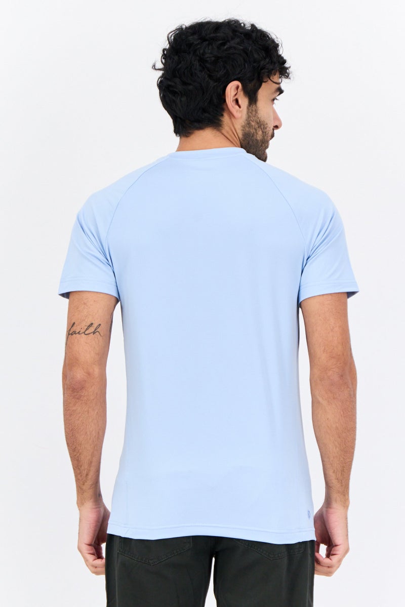 Gaiam Men Crew Neck Short Sleeve Solid T Shirt, Light Blue - Image 3