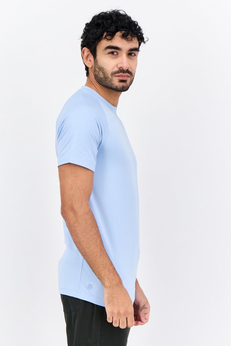 Gaiam Men Crew Neck Short Sleeve Solid T Shirt, Light Blue - Image 2
