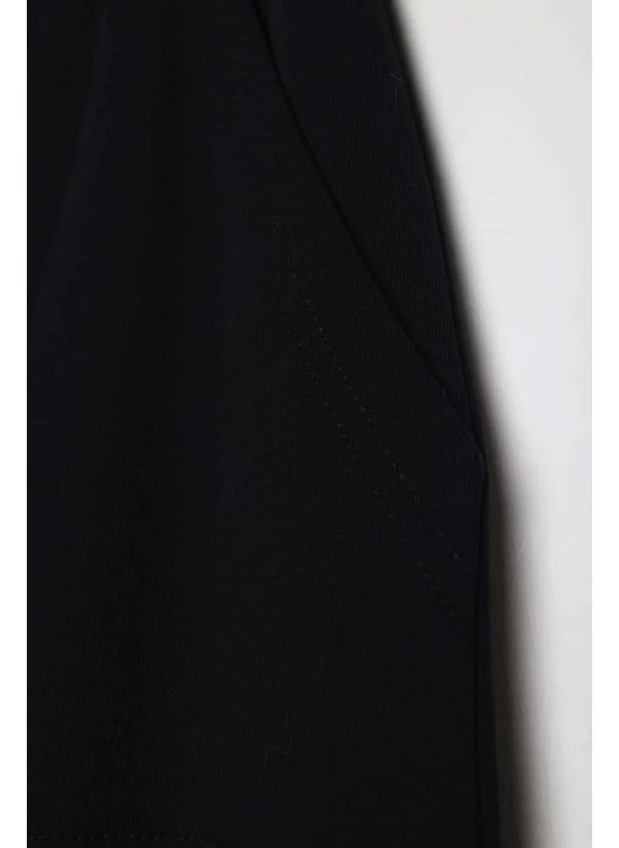 Allday Black-Cotton Two Pocket Skirt