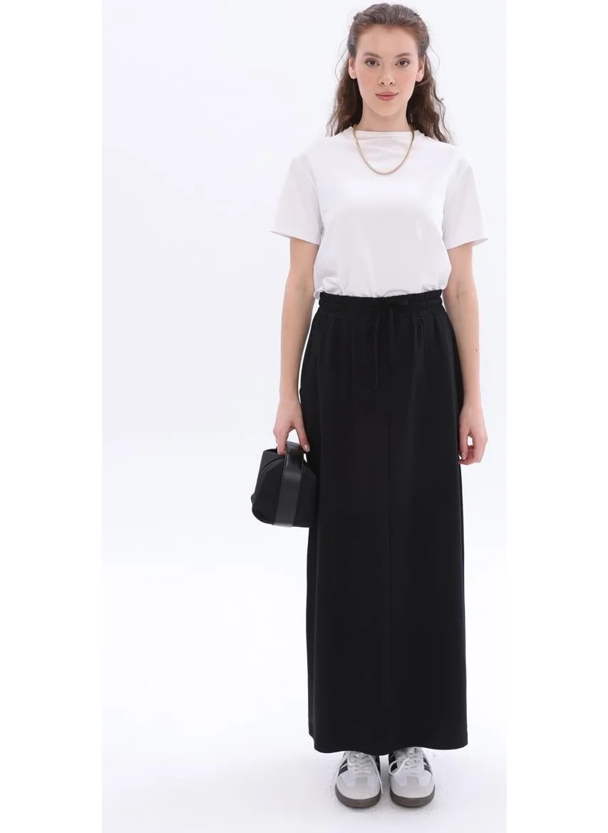Allday Black-Cotton Two Pocket Skirt