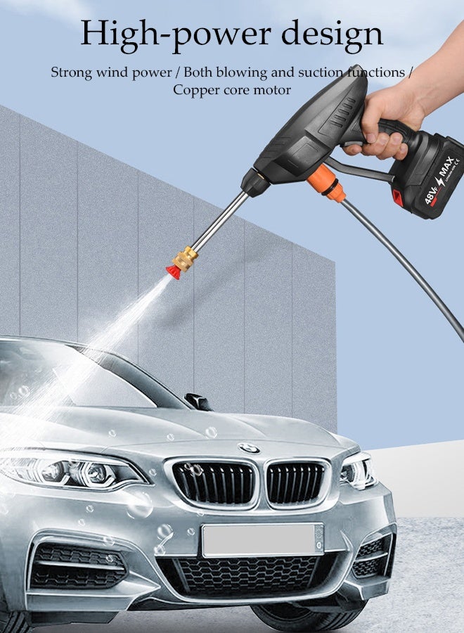 DUNISO High Pressure Washer,12V Powerful Car Floor Washing Pump, Portable Cordless Electric High Pressure Washer with 5-meter Hose and Mechanical Storage Box, for Cleaning Bikes, Motorcycles, Cars, Floors, Driveways and Gardens - Image 2