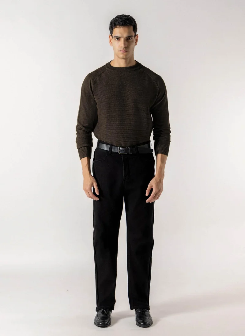 Shapes HORIZONTAL RIBBED CREW NECK SWEATER