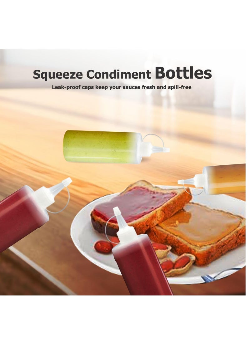 LIMITLESS 3 PC Squeeze Condiment Bottles with Twist On Cap Lids, 200ML Multipurpose Squirt Bottles, Dispensing Bottles for Sauce, BBQ, Paint, and Olive Oil  - Image 3