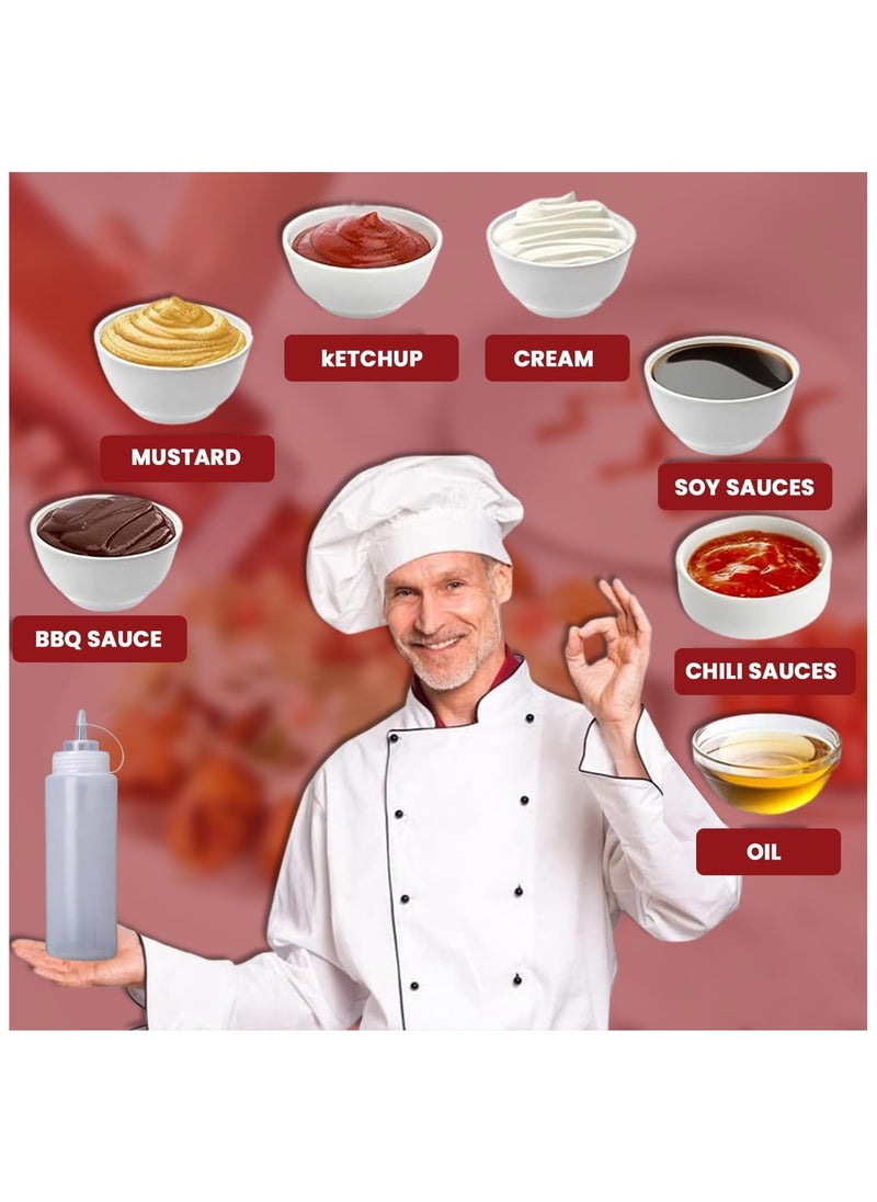 LIMITLESS 3 PC Squeeze Condiment Bottles with Twist On Cap Lids, 200ML Multipurpose Squirt Bottles, Dispensing Bottles for Sauce, BBQ, Paint, and Olive Oil  - Image 4