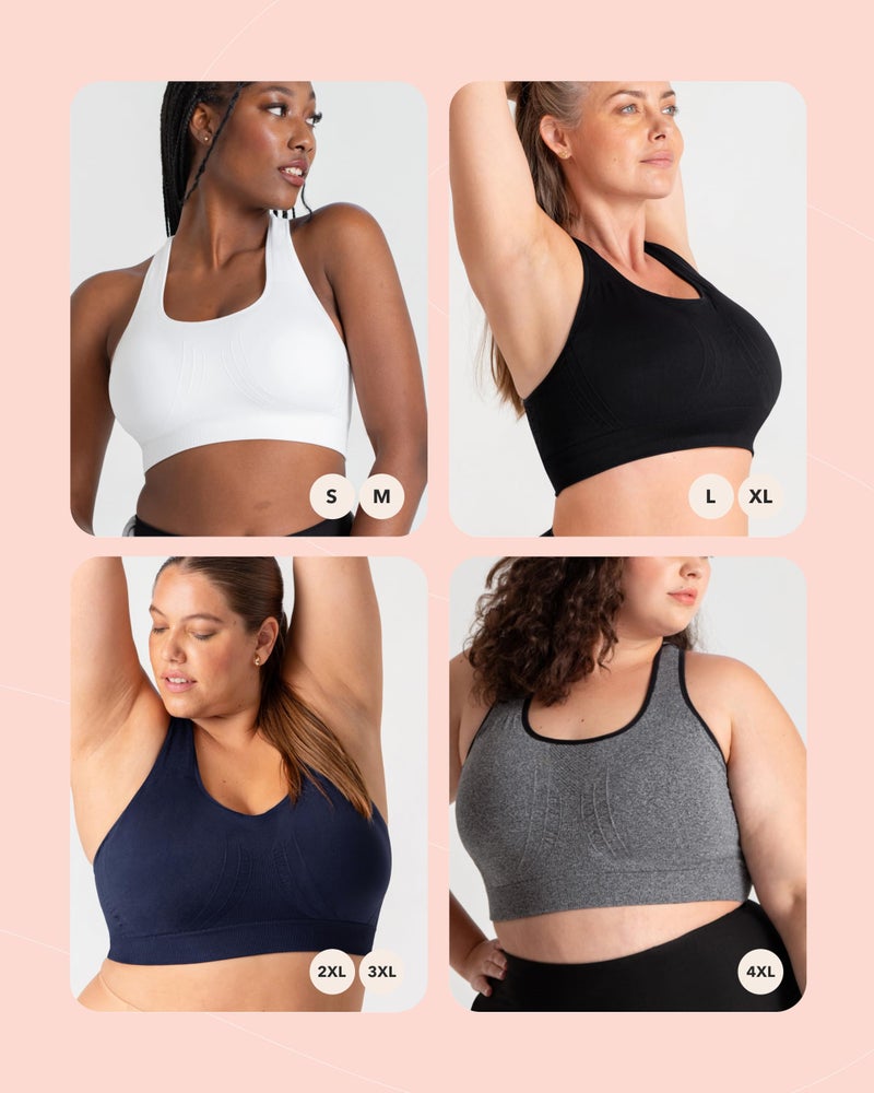SHAPERMINT Sports Bras for Women - Workout Bras for Women, Plus Size Sports Bra, Workout Tops for Women High Support Heather Gray - Image 4