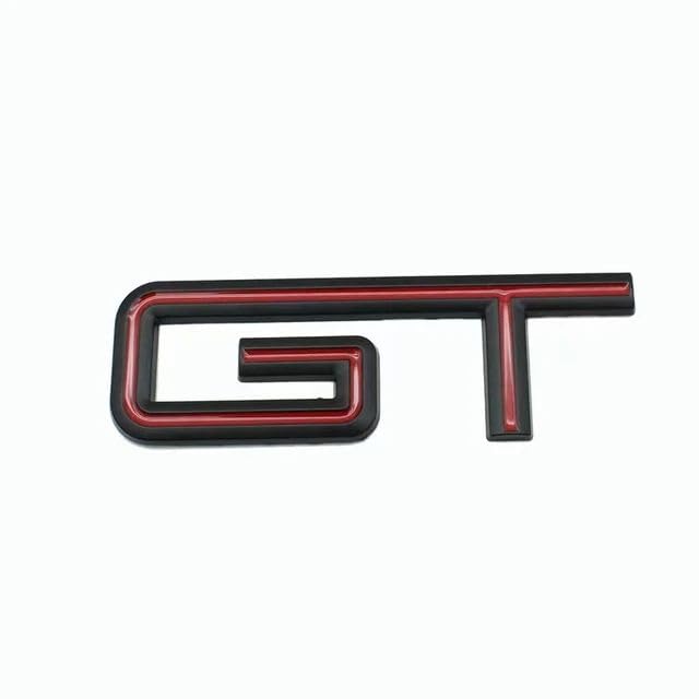 AutoBizarre 3D Raised Red Black GT Metal Monogram Emblem Badge Sticker for All Cars & Bikes (Red Black) - Image 1