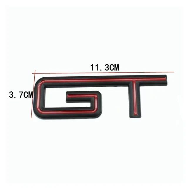 AutoBizarre 3D Raised Red Black GT Metal Monogram Emblem Badge Sticker for All Cars & Bikes (Red Black) - Image 2