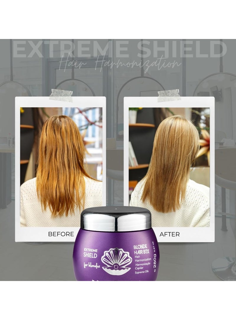 Perola Negra درع اللؤلؤ الأسود المتطرف، علاج الشعر البلاتيني، تنسيق الشعر، عمل مضاد للتجاعيد - علاج مكثف للشعر البرازيلي لجميع أنواع الشعر، لإصلاح التلف - مخفض الحجم 9.87 أونصة - Image 4