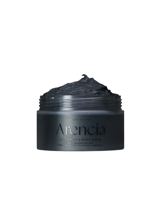 arencia سكراب الجسم وفروة الرأس بملح البحر الطازج (أسود) - تقشير لطيف لبشرة وفروة رأس أكثر نعومة وانتعاشًا، العناية بالبشرة الكورية - Image 1