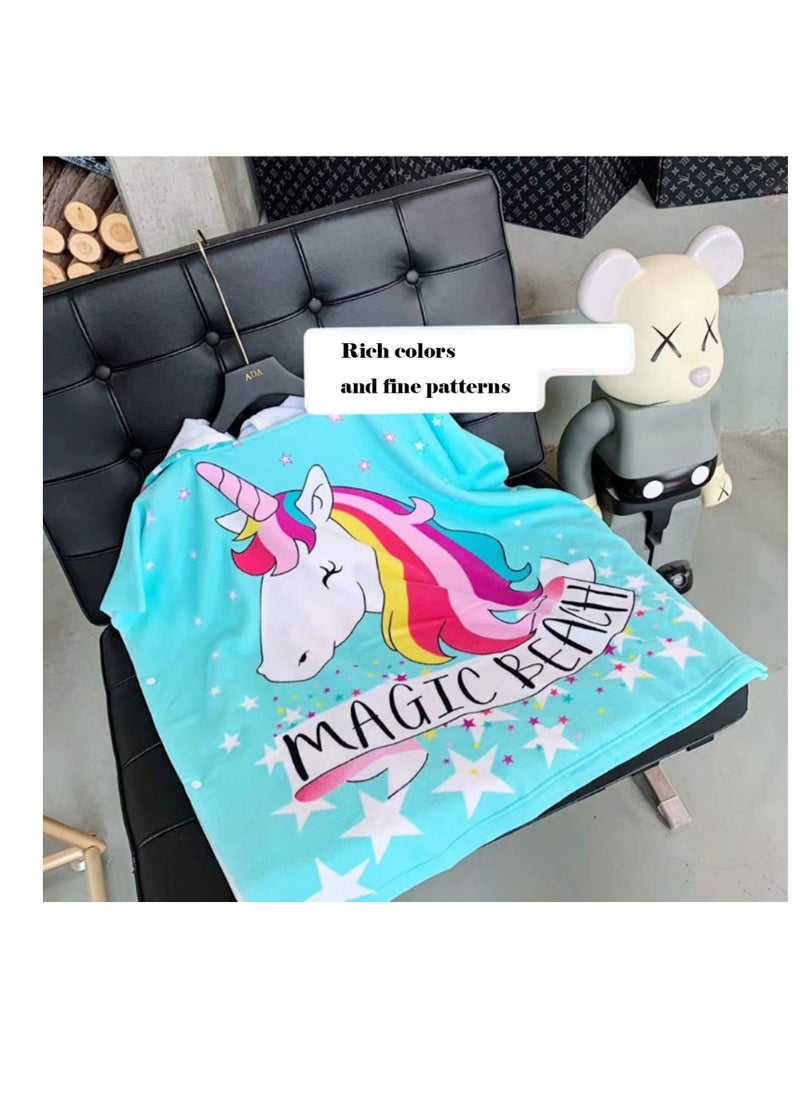 SYOSI - Beach Poncho Larger Hooded Beach Towel, Beach Accessories Essentials, Surf Poncho Changing Towel Robe, Kids Microfiber Bath Towel Cover-up Super Soft Plush, with Hood for Kids for Girls - Image 1