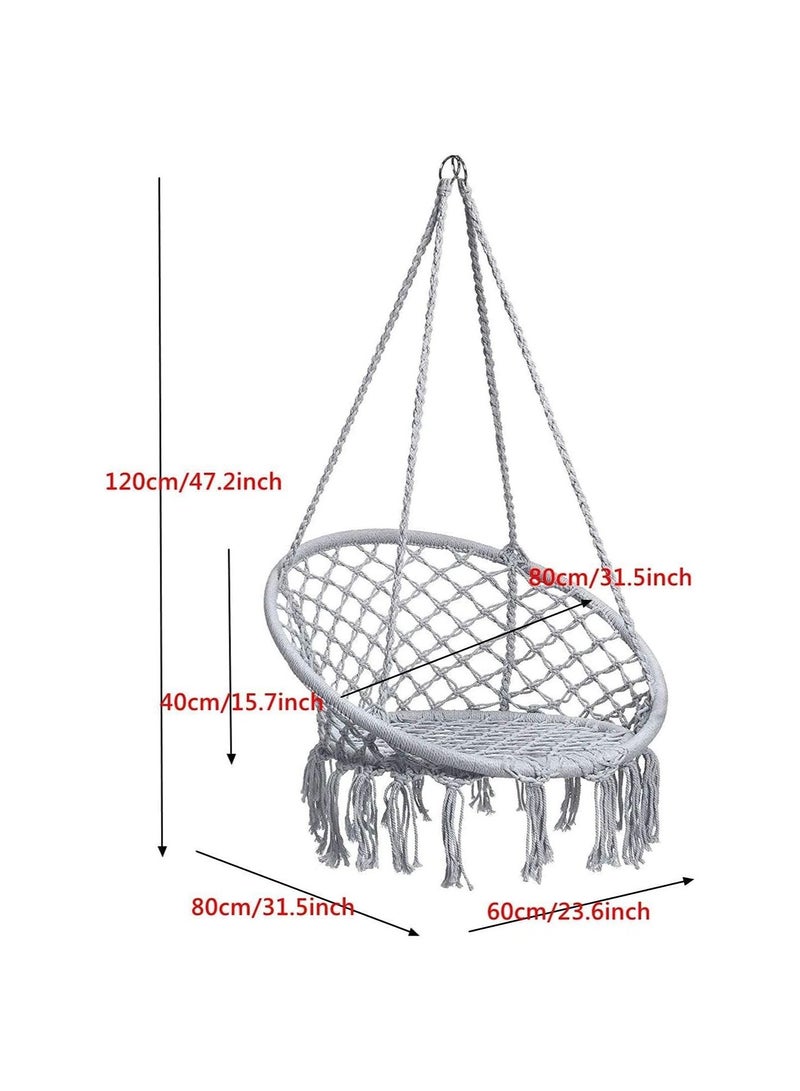 Yameem Hammock Hanging Swing Chair For Bedroom with Sturdy Hardware Kits Exquisite Dreamy Round Cotton Rope For Indoor Outdoor Patio Yard Max 330 LBS - Image 2