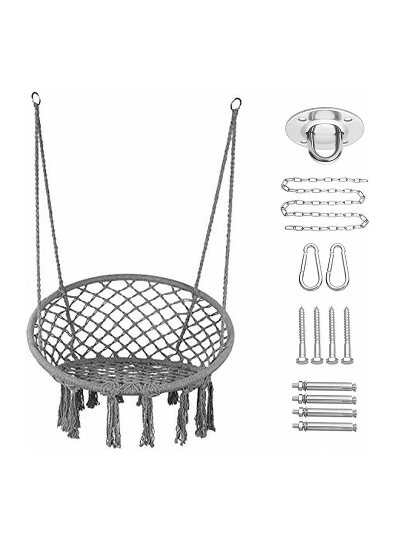 Yameem Hammock Hanging Swing Chair For Bedroom with Sturdy Hardware Kits Exquisite Dreamy Round Cotton Rope For Indoor Outdoor Patio Yard Max 330 LBS - Image 1