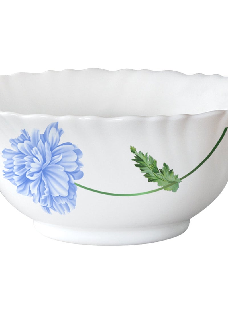 British Chef 15 Pieces Opalware Dinner Set | Microwave & Dishwasher Safe | Blue Mist Dinnerware set with 4-Piece Dinner Plate, 4-Piece Side Plate, 1-Piece Serving Bowl, 4-Piece Veg Bowl, 2-Piece Spoons-White  - Image 4