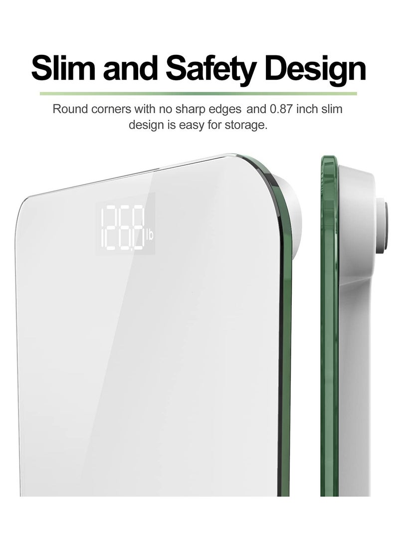 رينفو RENPHO Core 1S Digital Bathroom Scale White – LED Display, 400 lb Capacity, High Accuracy, Tempered Glass  - Image 3
